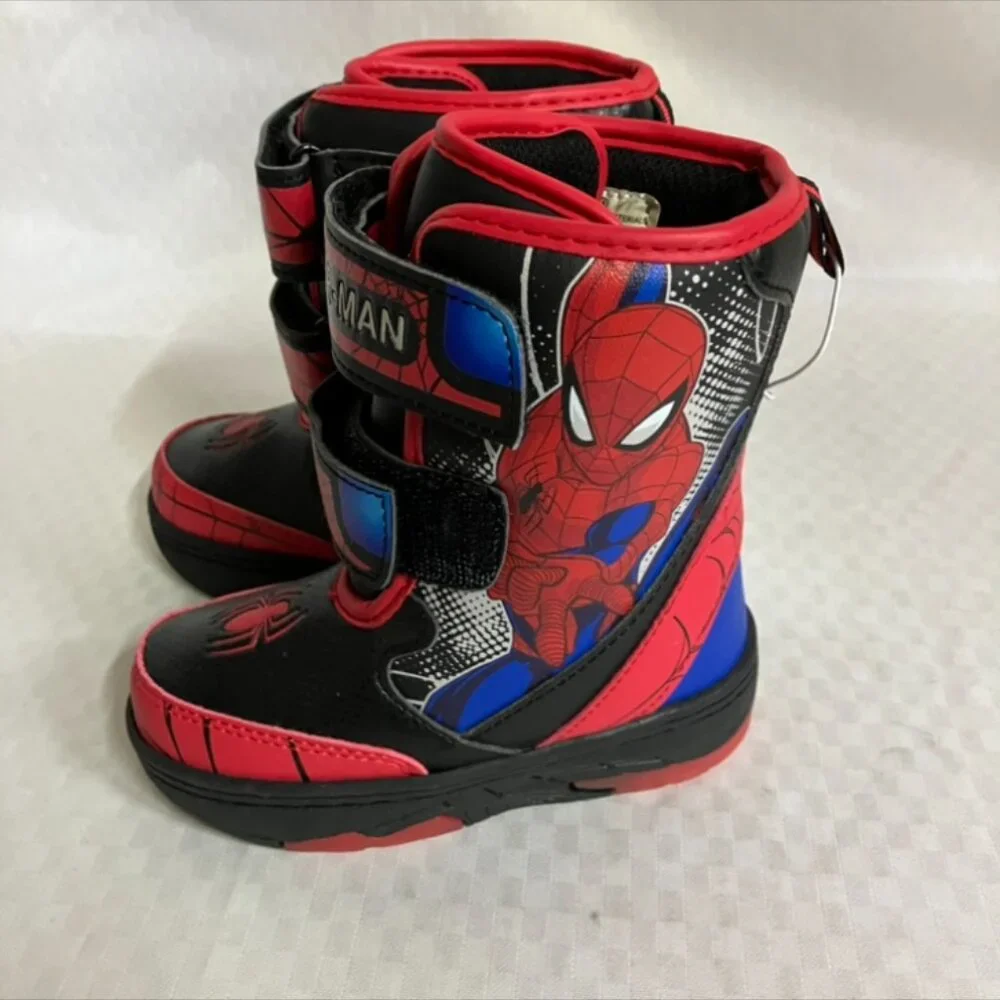 Marvel SPIDER-MAN Toddler's 8 Black & Red Waterproof Insulated Snow Lights Boots